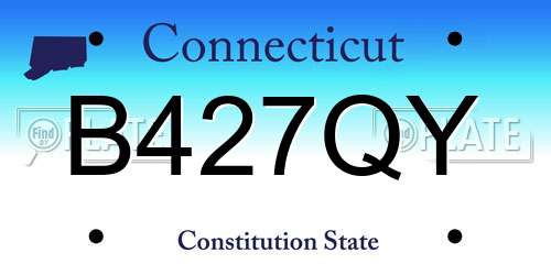 B427QY Connecticut License Plate