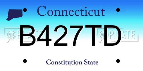B427TD Connecticut License Plate