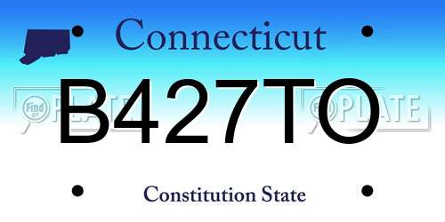 B427TO Connecticut License Plate