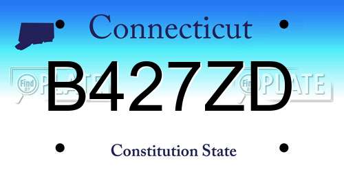 B427ZD Connecticut License Plate