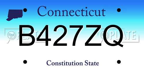 B427ZQ Connecticut License Plate