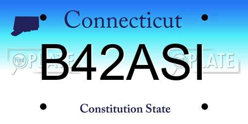 B42ASI Connecticut License Plate