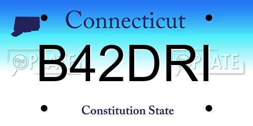 B42DRI Connecticut License Plate