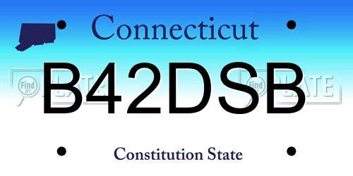 B42DSB Connecticut License Plate