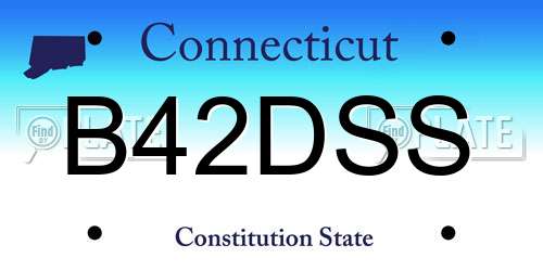 B42DSS Connecticut License Plate