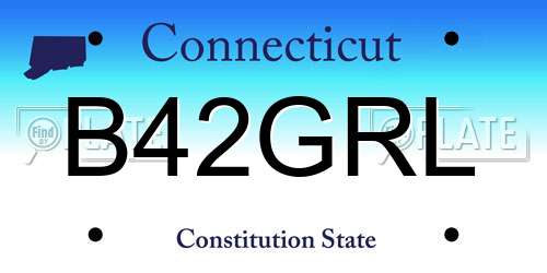 B42GRL Connecticut License Plate