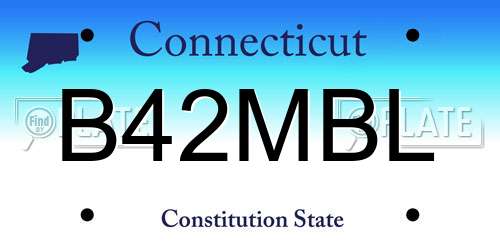 B42MBL Connecticut License Plate
