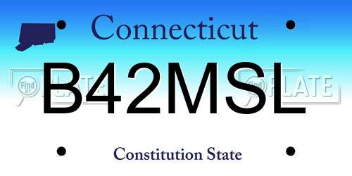 B42MSL Connecticut License Plate