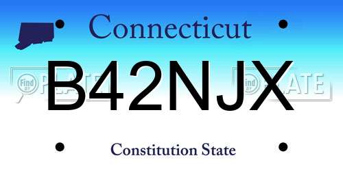 B42NJX Connecticut License Plate