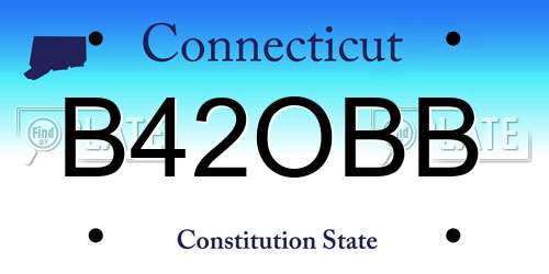 B42OBB Connecticut License Plate