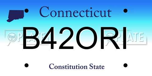 B42ORI Connecticut License Plate