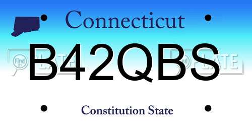 B42QBS Connecticut License Plate