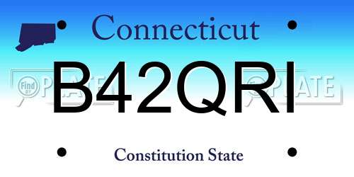B42QRI Connecticut License Plate