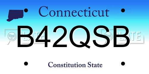 B42QSB Connecticut License Plate
