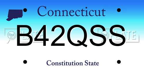 B42QSS Connecticut License Plate