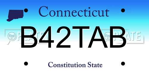 B42TAB Connecticut License Plate