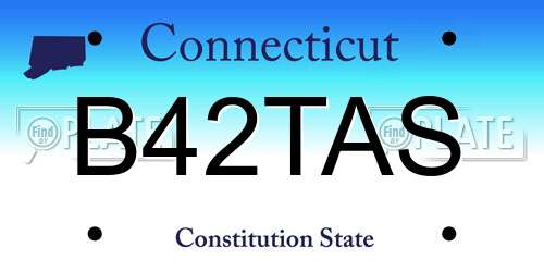 B42TAS Connecticut License Plate