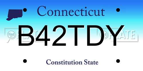 B42TDY Connecticut License Plate