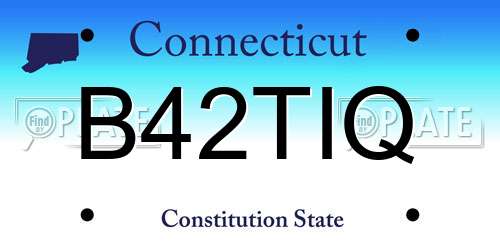 B42TIQ Connecticut License Plate