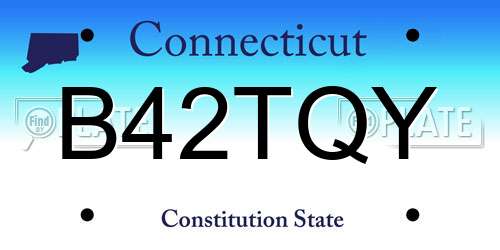 B42TQY Connecticut License Plate