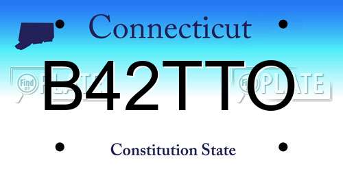 B42TTO Connecticut License Plate