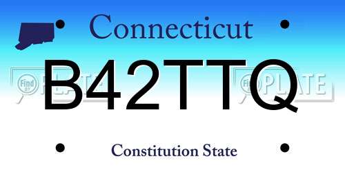 B42TTQ Connecticut License Plate