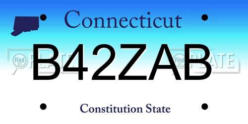 B42ZAB Connecticut License Plate