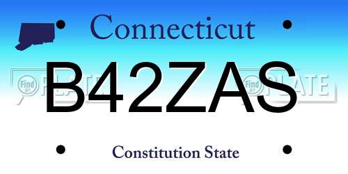 B42ZAS Connecticut License Plate