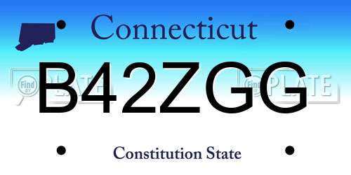 B42ZGG Connecticut License Plate