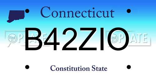 B42ZIO Connecticut License Plate