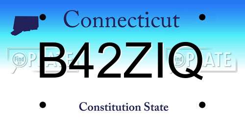 B42ZIQ Connecticut License Plate