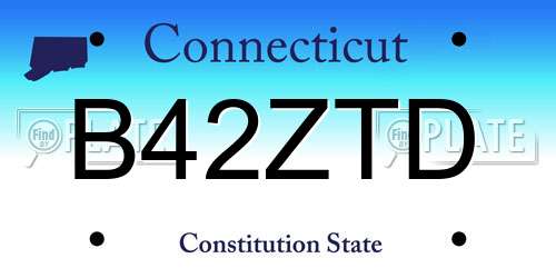 B42ZTD Connecticut License Plate