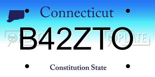 B42ZTO Connecticut License Plate