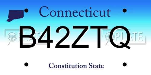 B42ZTQ Connecticut License Plate