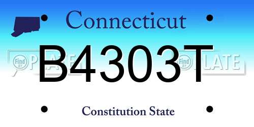 B4303T Connecticut License Plate