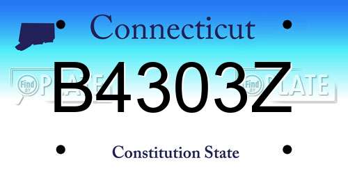 B4303Z Connecticut License Plate