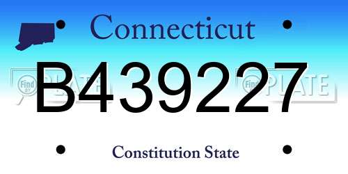 B439227 Connecticut License Plate
