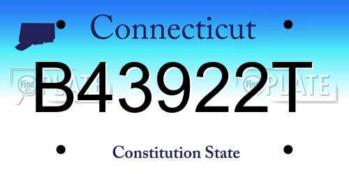 B43922T Connecticut License Plate