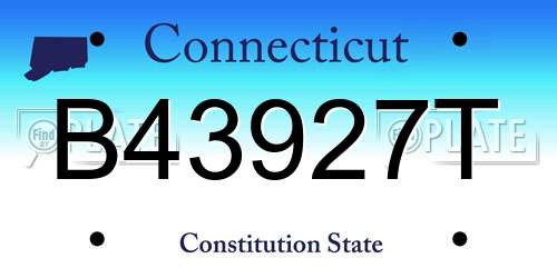 B43927T Connecticut License Plate