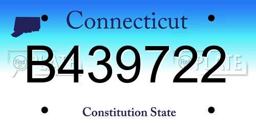 B439722 Connecticut License Plate