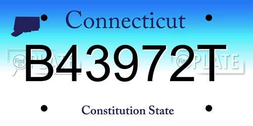 B43972T Connecticut License Plate