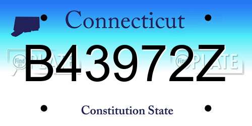 B43972Z Connecticut License Plate
