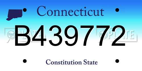 B439772 Connecticut License Plate