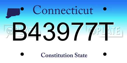 B43977T Connecticut License Plate
