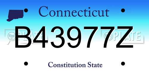 B43977Z Connecticut License Plate