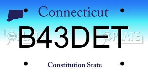 B43DET Connecticut License Plate