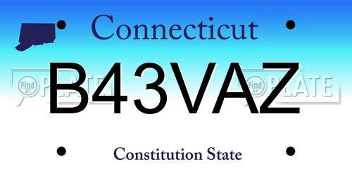 B43VAZ Connecticut License Plate