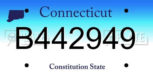 B442949 Connecticut License Plate