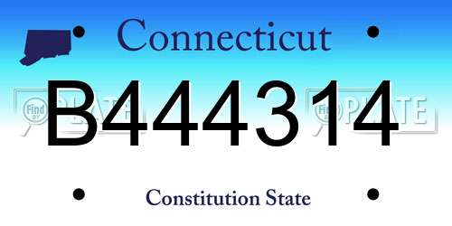 B444314 Connecticut License Plate