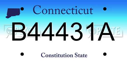 B44431A Connecticut License Plate
